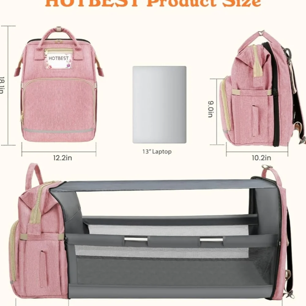 NWT HOTBEST PINK 💕 Diaper Bag Backpack, Diaper Bags, Multifunction